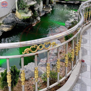 gia công và mạ màu cầu thang inox màu, lan can inox màu theo yêu cầu - inox bắc ninh