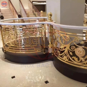 gia công và mạ màu cầu thang inox màu, lan can inox màu theo yêu cầu - inox bắc ninh